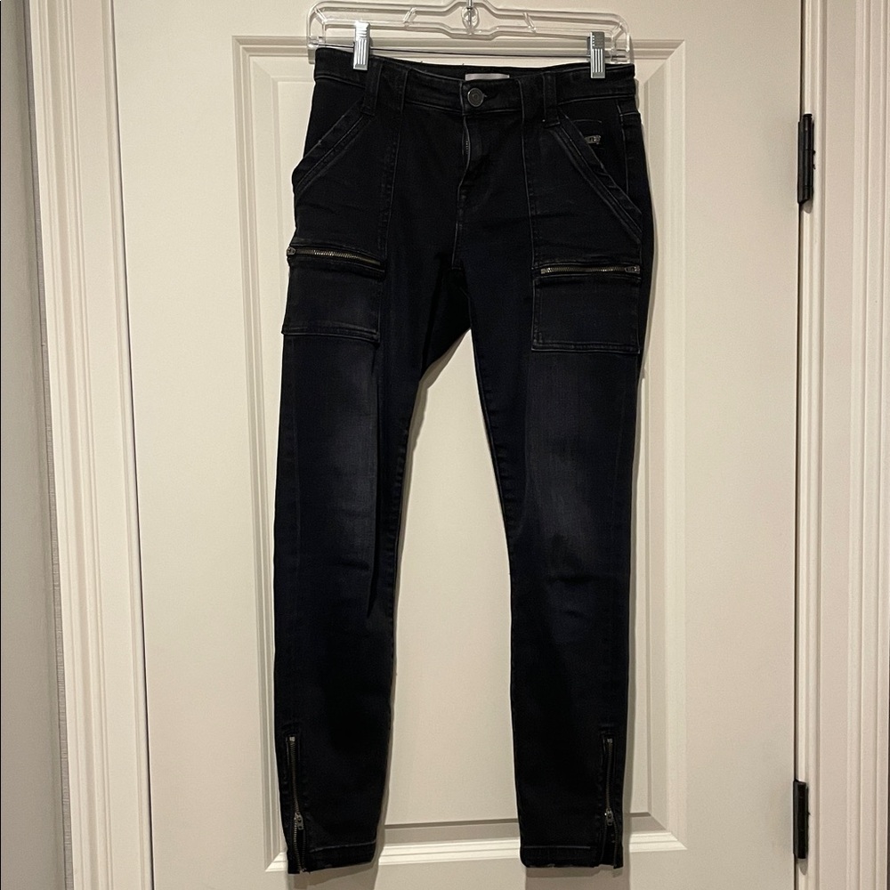 Joie Women's Black Park Skinny Ankle Jeans with Zipper Accents